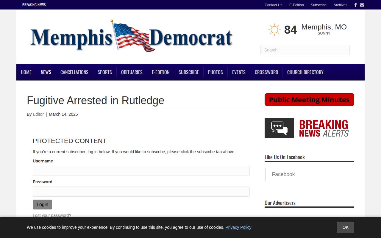 Rutledge, Scotland County arrest-news source for booking-record verification
